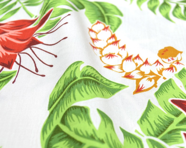 かりゆしワンピース デイゴ月桃 ボートネックワンピース