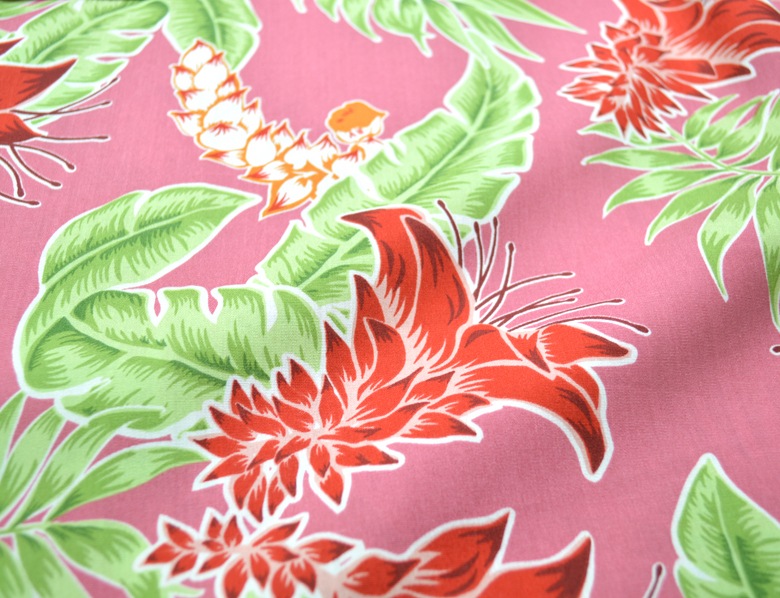 かりゆしワンピース デイゴ月桃 ボートネックワンピース