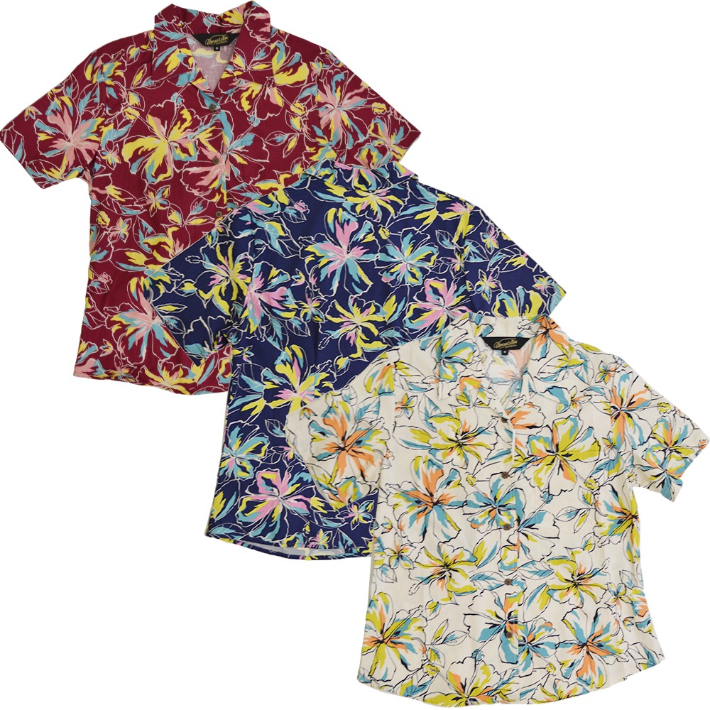 レディース アロハシャツ ハイビーカラフル オープンシャツ Hiby Colorful 沖縄 結婚式 ウェディング 結婚 プレゼント ギフト