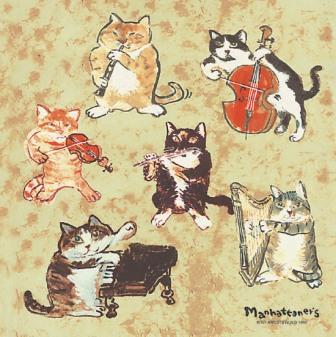 メガネクロス 「猫五重奏団」0050 | メガネ関連アイテム,メガネクロス