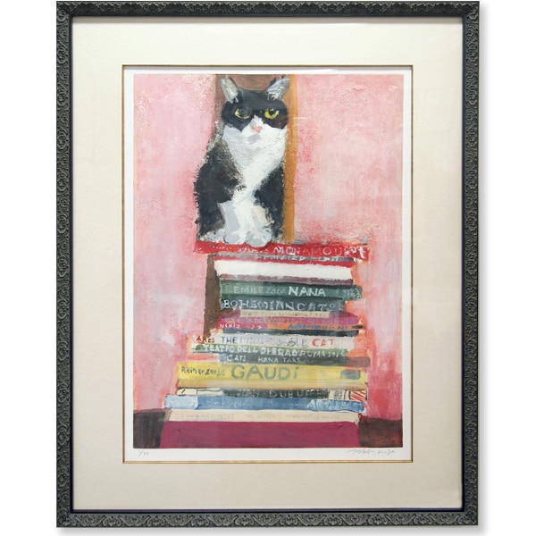 週末sale　久下貴史 版画『5月の美しい日のように』猫絵画 週末sale 久下貴史 版画『5月の美しい日のように』猫絵画