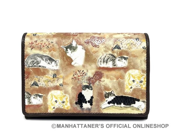 にこちゃん 和マンハッタナーズ パスケース リール付き 「江戸茶映え