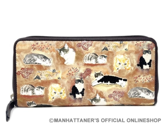 マンハッタナーズ（Manhattaner’s）/【和マンハッタナーズ】星影パース　ラウンドファスナー長財布 星影パース ラウンドファスナー長財布 「江戸茶映え」 | <FONT size=2