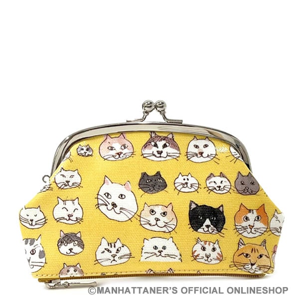 Manhattaner's マンハッタナーズ 長財布 かぶせ 本革 猫 ねこ