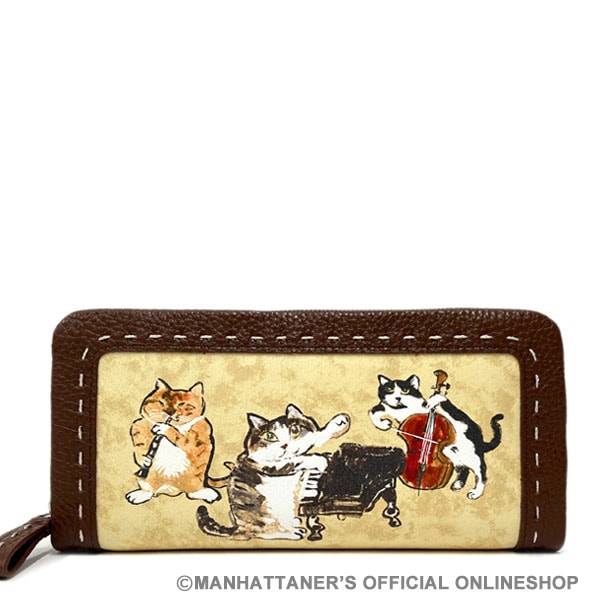 クラフトパース 長札入れ ラウンドファスナータイプ 「猫の名演奏家