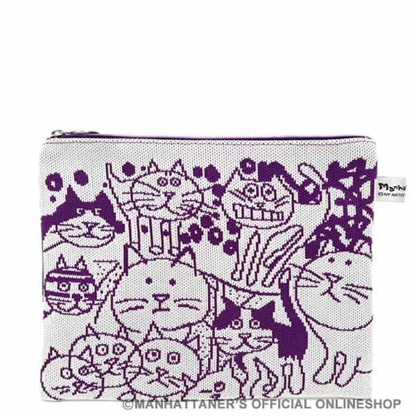ニットポーチ M 「群集猫」 | ファッション雑貨 | マンハッタナーズ
