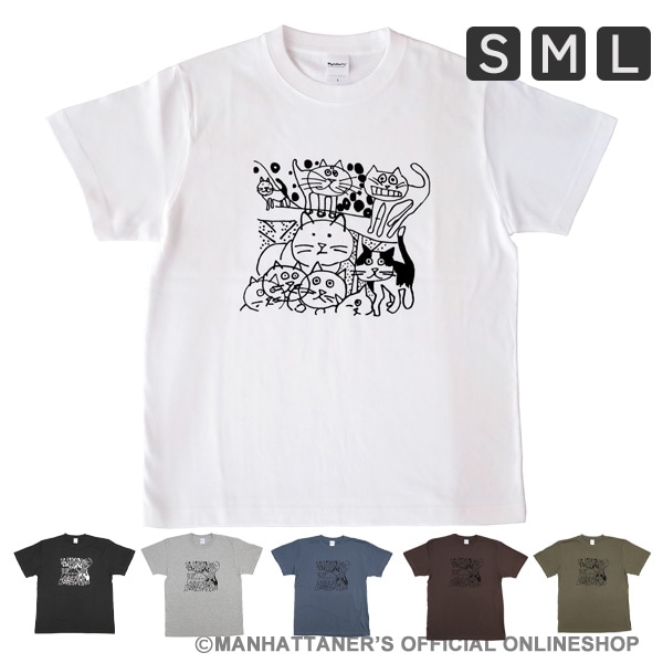 【マンハッタナーズ】アートＴシャツ　Ｍサイズ アートTシャツ 「群集猫」 | すべての商品 | マンハッタナーズ
