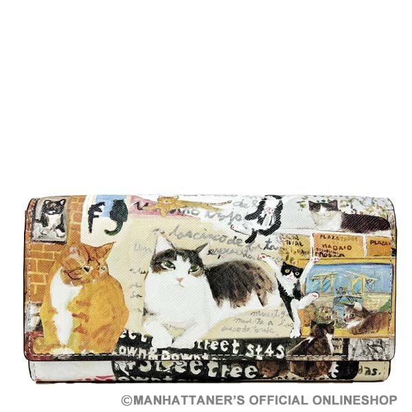 ライブリーパース 長札入れ かぶせタイプ 「猫のスタディ」 | 財布,長