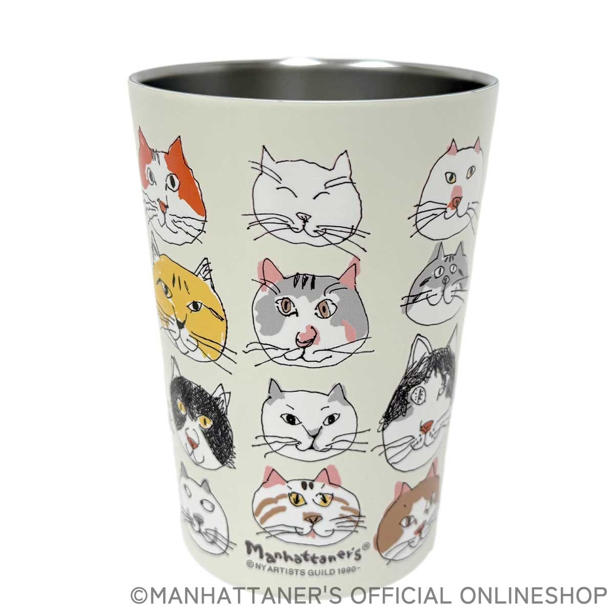 2WAYタンブラー（450ml）「ぎっしり猫顔」 | ホーム＆キッチン