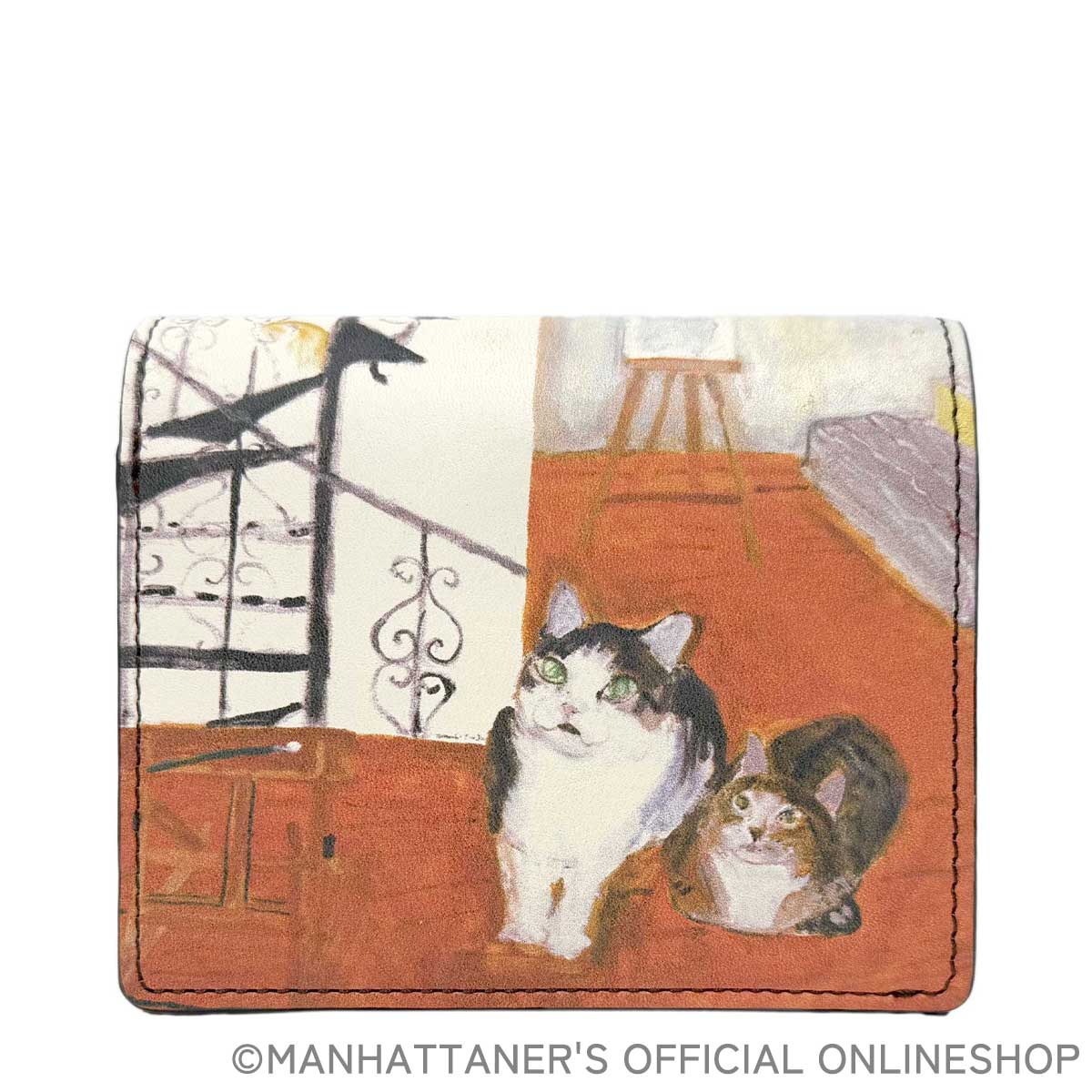 トップパース 二つ折りパース 中ボックスタイプ「猫の絵を描く仕事