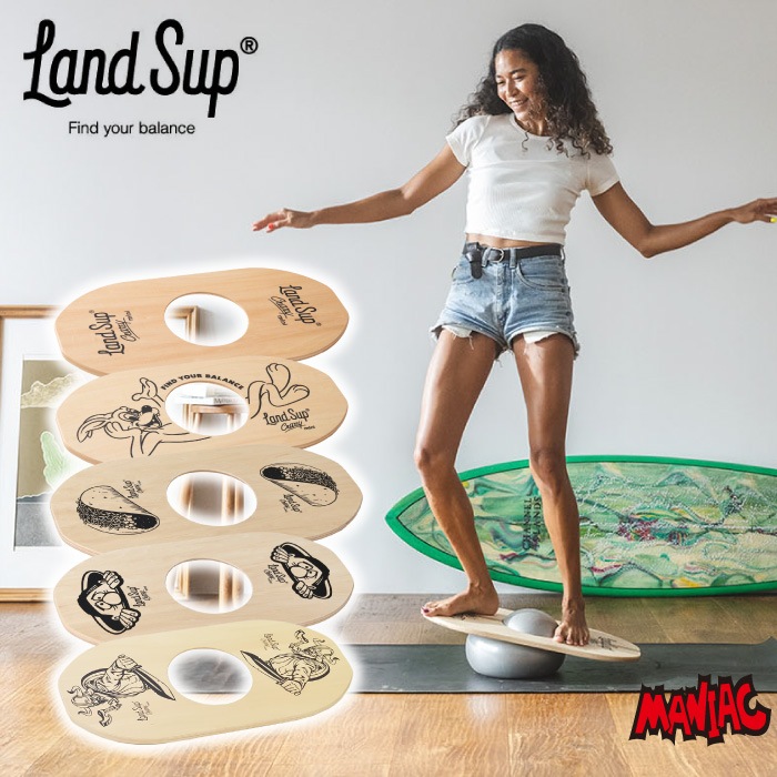 LandSup Crazy mini サーフィン バランストレーニング バランスボード 木製 大人 サーフィン LandSup ランドサップ