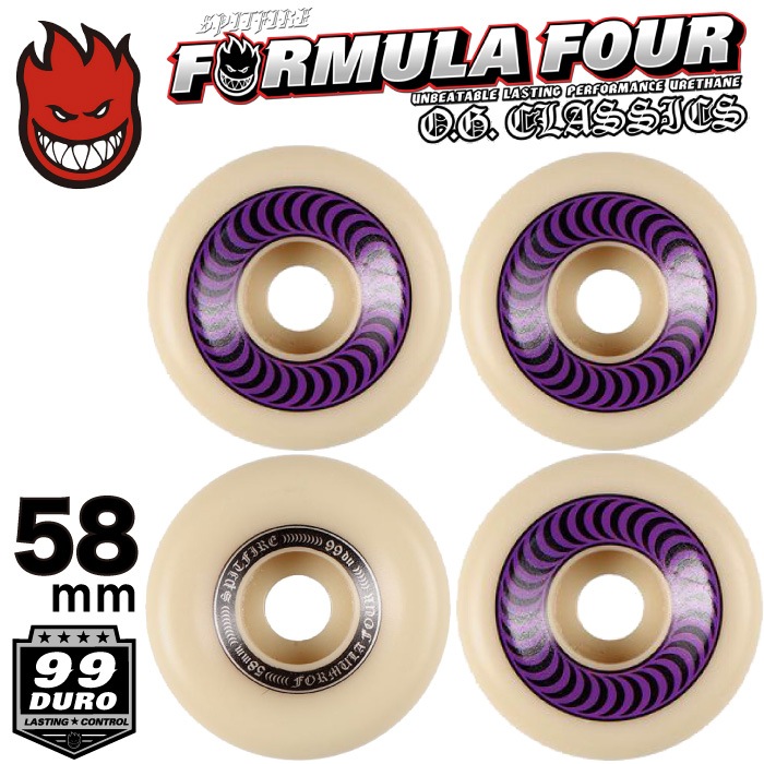 Spitfire Formula Four 58mm 99D ウィール 毎日割】スケートボード スケボー ウィール SPITFIRE WHEELS