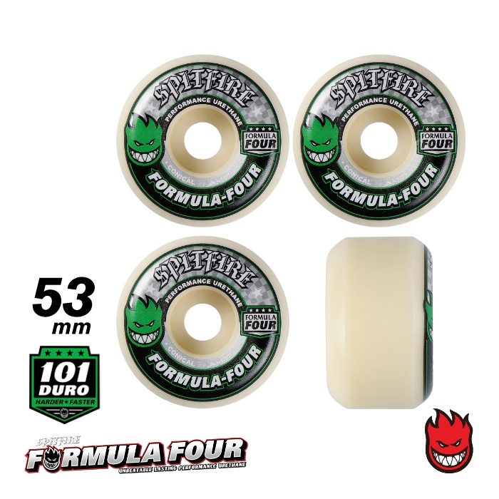 スケートボード SPITFIRE FORMULA FOUR 53mm 101DU SPITFIRE】101DU FORMULA FOUR CONICAL FULL SHAPE 52/53/54/56/58mm