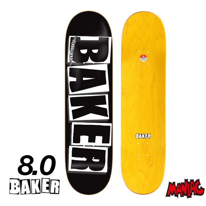 スケボー デッキ ベイカー BAKER BLAND LOGO DECK BLACK/WHITE