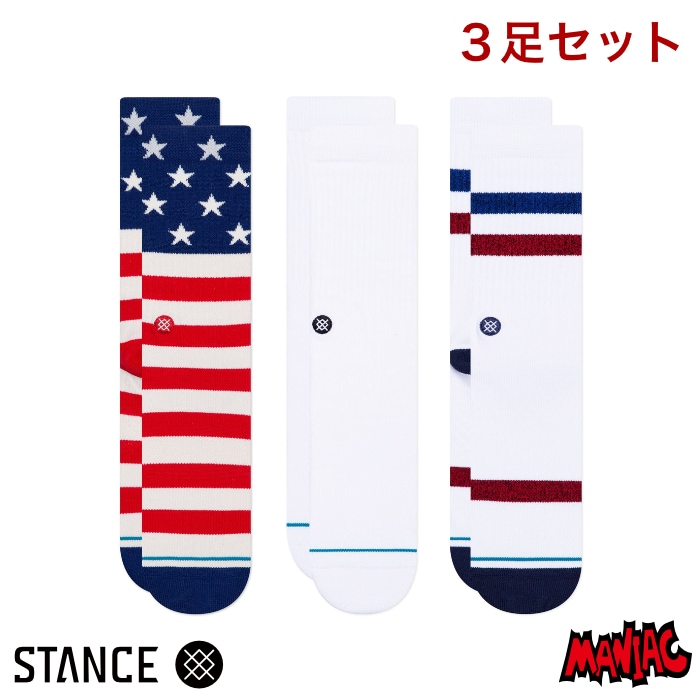˳STANCE  å   ֥ STANCE SOCKS THE AMERICANA 3 PACK - Multi ­å ꥫ å ϥå 󥺥å 