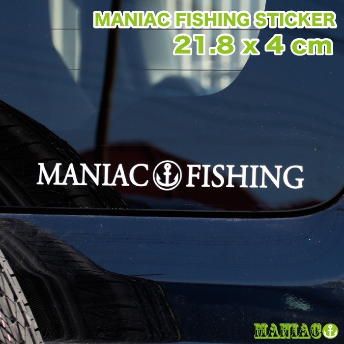  ƥå åƥ󥰥ƥå ɿ maniac fishing ޥ˥åեå WHITE LOGO 21.8x4cm 顼ܥå 륢ܥå ꡼  礭     ޥ˥å եå