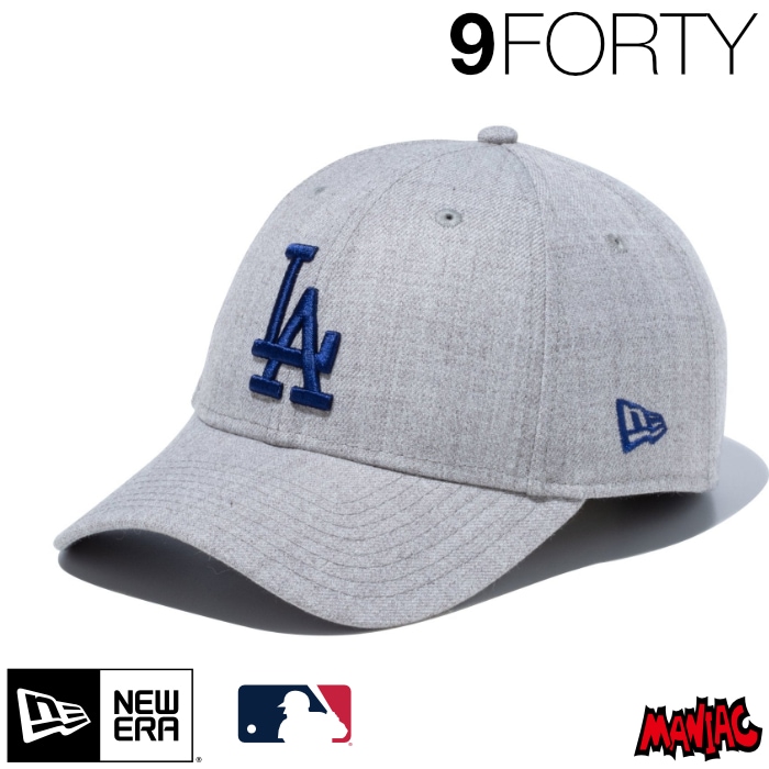 New Era LAロゴ 半帽 グレー バイク 原付 青ナンバー ニューエラ LA キャップ 9FORTY NEWERA MLB ロサンゼルス・ドジャース