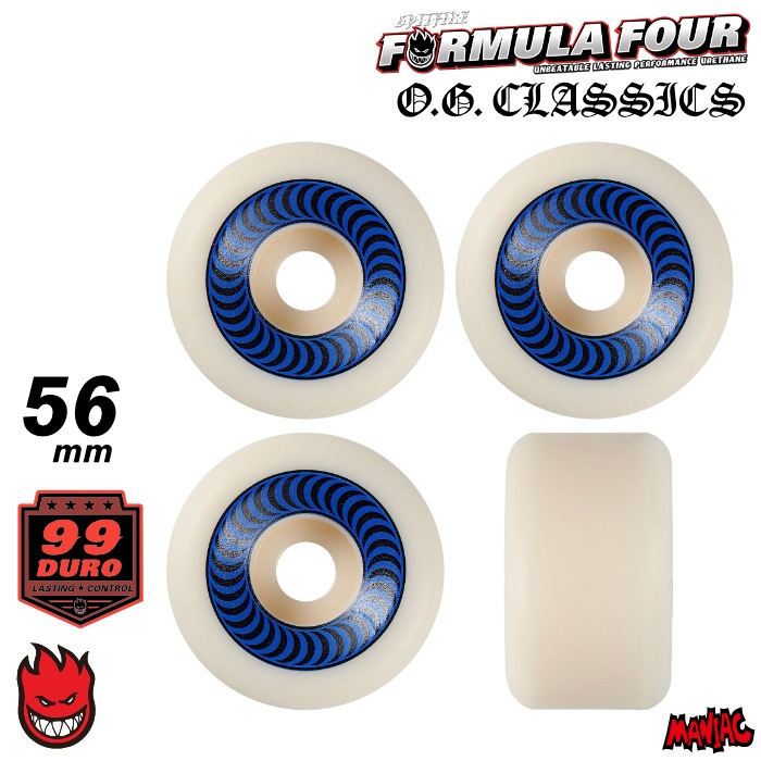 SPITFIRE FORMULA FOUR 56mm99A ウィール 4個入り スケートボードウィール SPITFIRE スピットファイアー F4 FORMULA FOUR