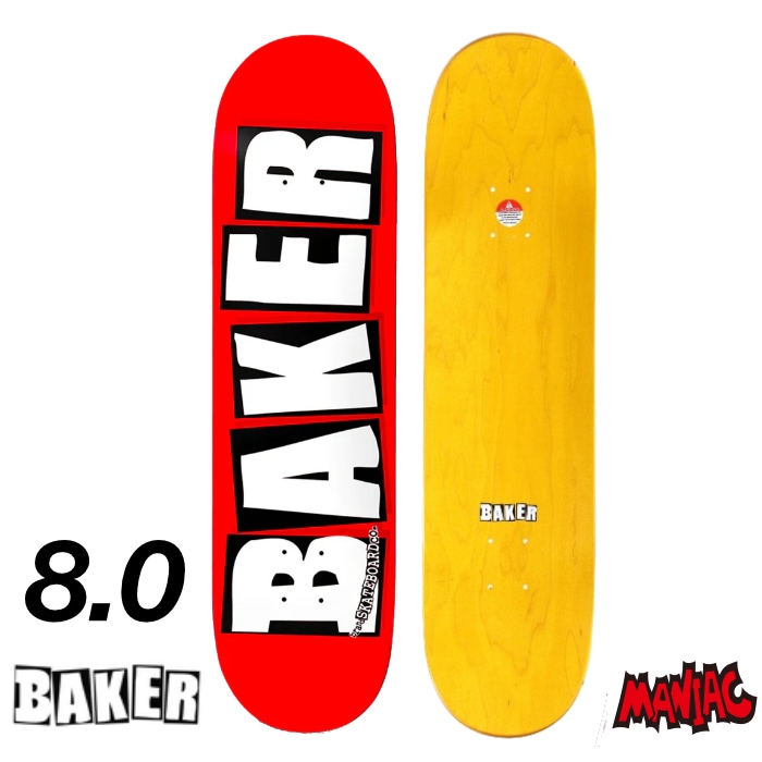 毎日割】スケボー デッキ ベイカー BAKER BLAND LOGO DECK WHITE