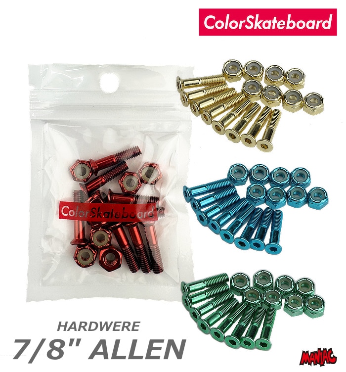 毎日割】スケートボード ビス ボルト カラースケート COLOR SKATEBOARD
