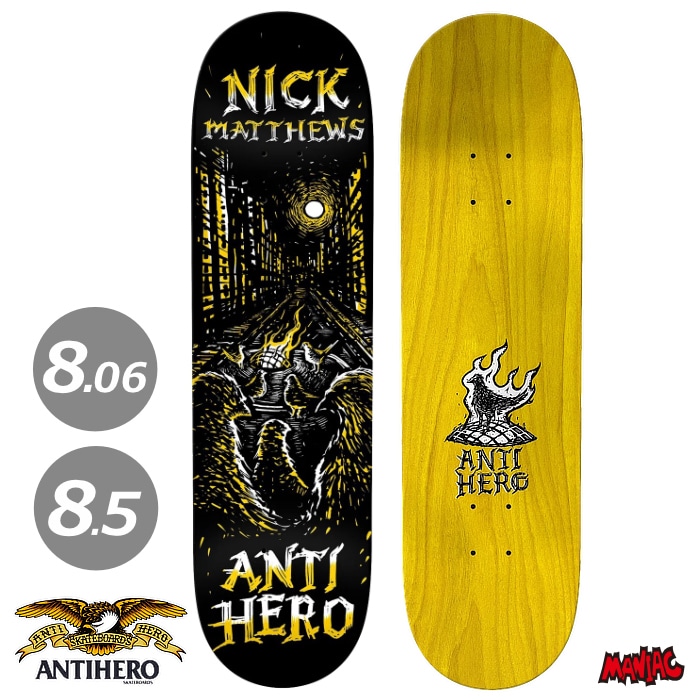 ※最終値下※美品 ANTIHERO RICK CHARNOSKI スケートデッキ 毎日割】スケボー デッキ 単品 スケートボード アンタイ アンチ