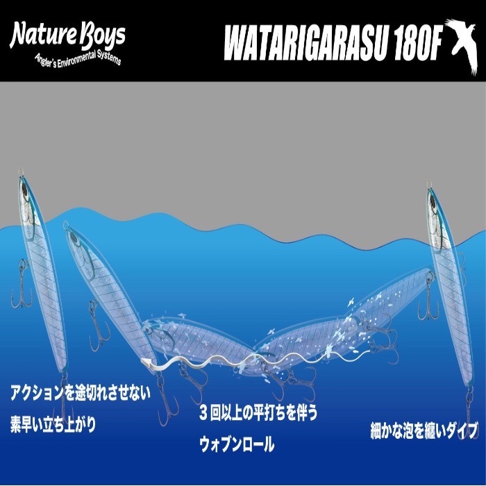 ルアー Natureboys ネイチャーボーイズ 渡鴉 ワタリガラス 180F 80g