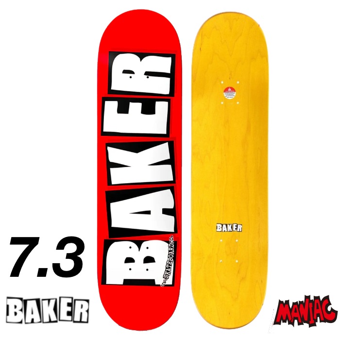 毎日割】スケボー デッキ ベイカー BAKER BLAND LOGO DECK WHITE