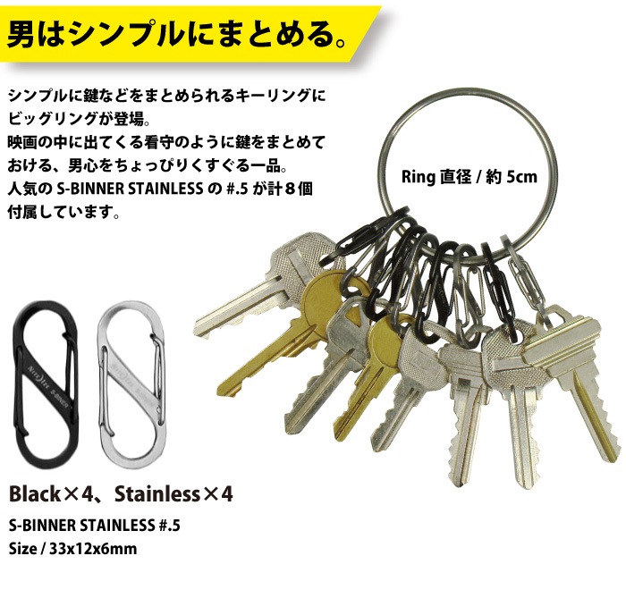 NITEIZE ナイトアイズ エスビナー ビッグリング スチール S-BINER BIG