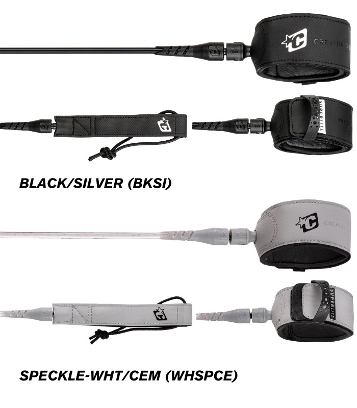 クリエイチャー リーシュコード スーパーライト PRO 6 1.8m×7mm ブラック × シルバー クリエイ リーシュコードSUPERLITE【pro6】1.8m×7ミリホワイト/ブラック