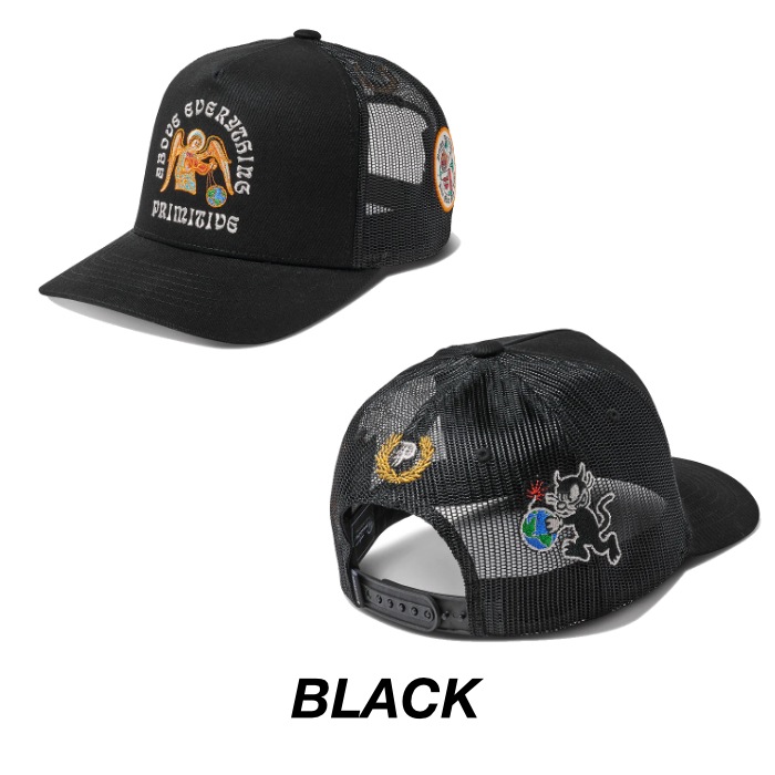 趣味・スポーツ・実用 FLIP THE SCRIPT 木曜割】PRIMITIVE プリミティブ SAVIOR TRUCKER CAP 帽子