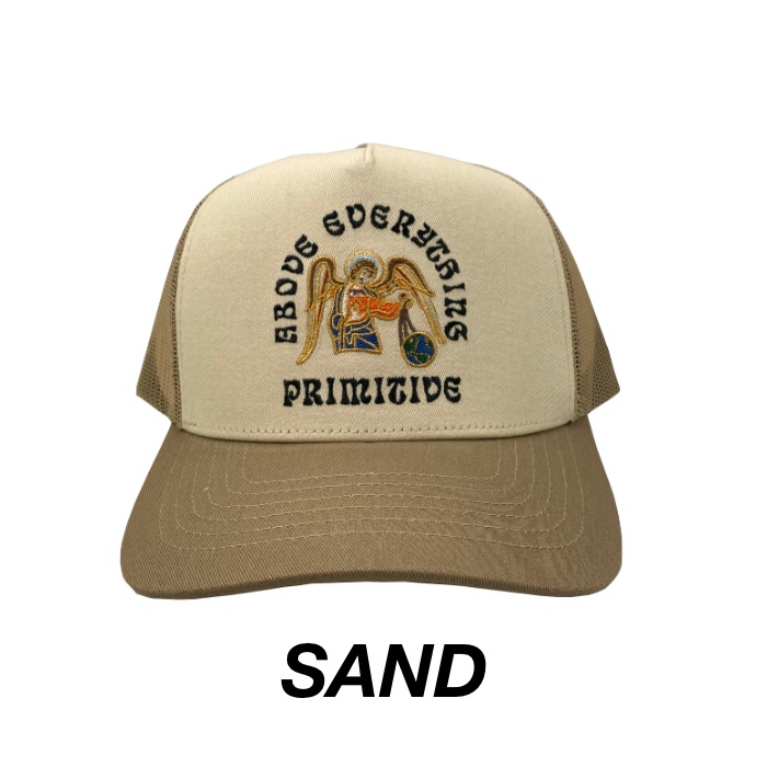 趣味・スポーツ・実用 FLIP THE SCRIPT 木曜割】PRIMITIVE プリミティブ SAVIOR TRUCKER CAP 帽子