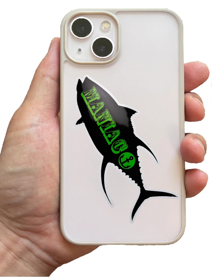 釣り 魚 マグロ ステッカー 10cm 防水 maniac fishing