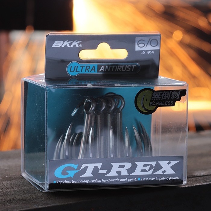 BKK GT-REX BL バーブレス 5/0 5本入 釣り針 ビーケーケー フック