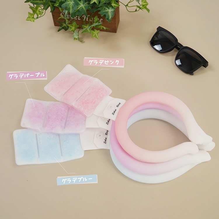 ❄️☘️ ネッククーラー ピンク グラデーション 28℃で凍結 爽快リング ネッククーラー クールリング 2025 最強 首掛け