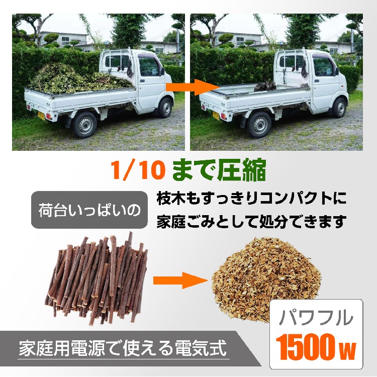 【未開封品】ヒルストーン 粉砕機 sg055 電動 ガーデンシュレッダー 粉砕機 家庭用 BOX付き 静音 ギヤ式 電動