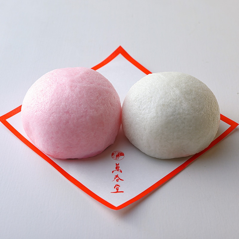 紅白・黄白薯蕷饅頭 2個箱入り