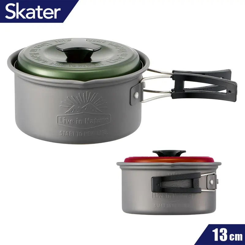 Skater アルミ鍋 フタ付 1L ナベ キャンプクッカー アルミクッカー コッヘル  炊飯 キャンプ飯 キッチン ソロキャンプ キャンプ アウトドア 調理器具