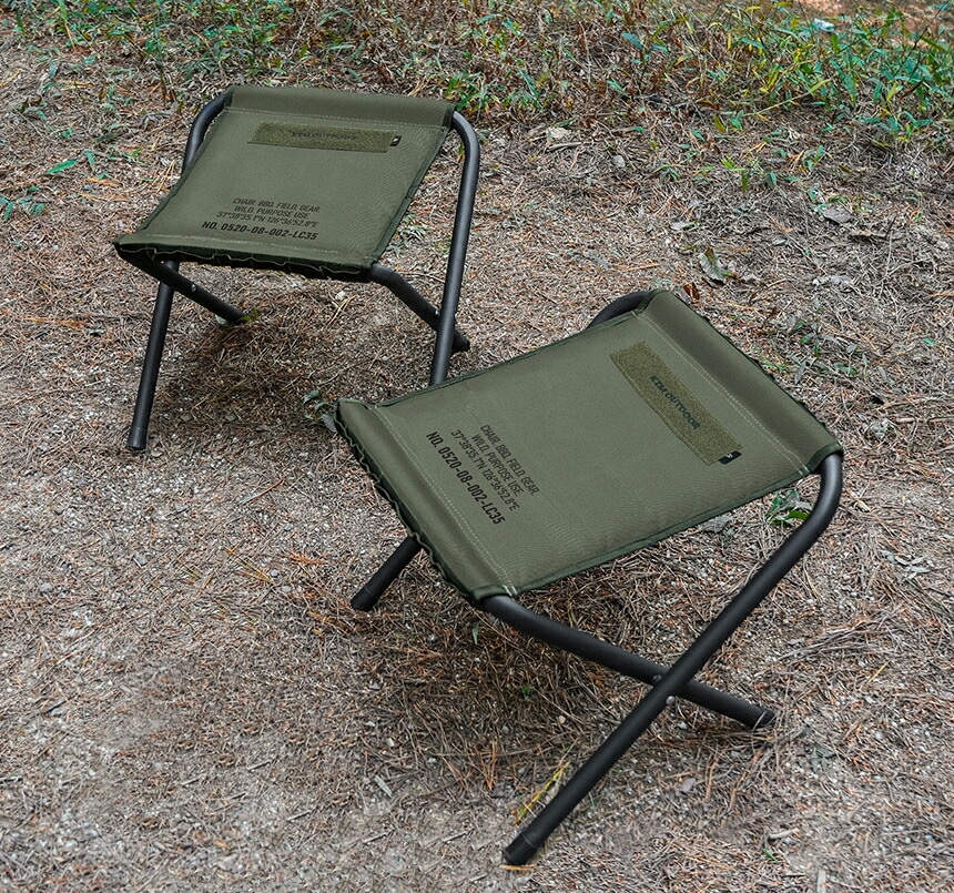 【KZM正規代理店】KZM OUTDOOR カズミアウトドア フィールドBBQチェア2Pセット 2色 セット折りたたみ椅子 ブラック オリーブカーキ アウトドアチェア 折りたたみ椅子 耐荷重100kg スチール  持ち運び 超軽量 k23t1c07
