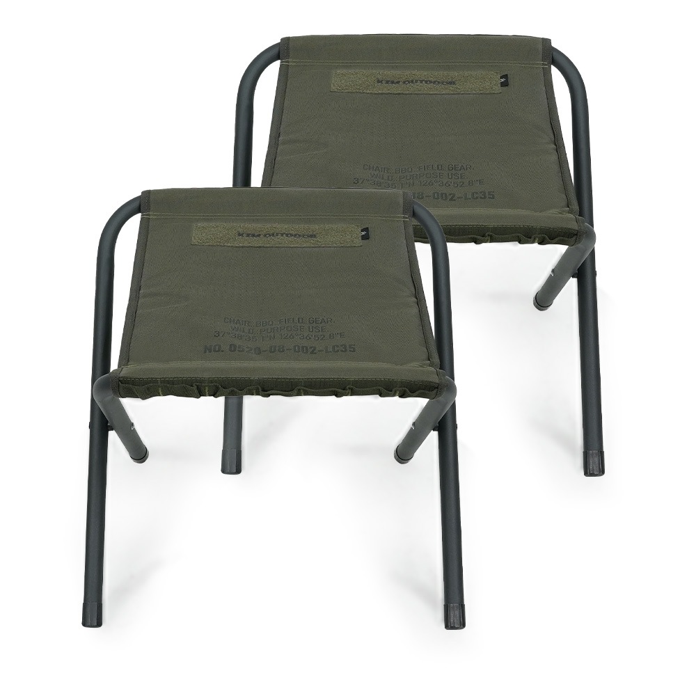 【予約/11月末発送予定】【KZM正規代理店】KZM OUTDOOR カズミアウトドア フィールドBBQチェア2Pセット 2色 セット折りたたみ椅子 ブラック オリーブカーキ アウトドアチェア 折りたたみ椅子 耐荷重100kg スチール  持ち運び 超軽量 k23t1c07