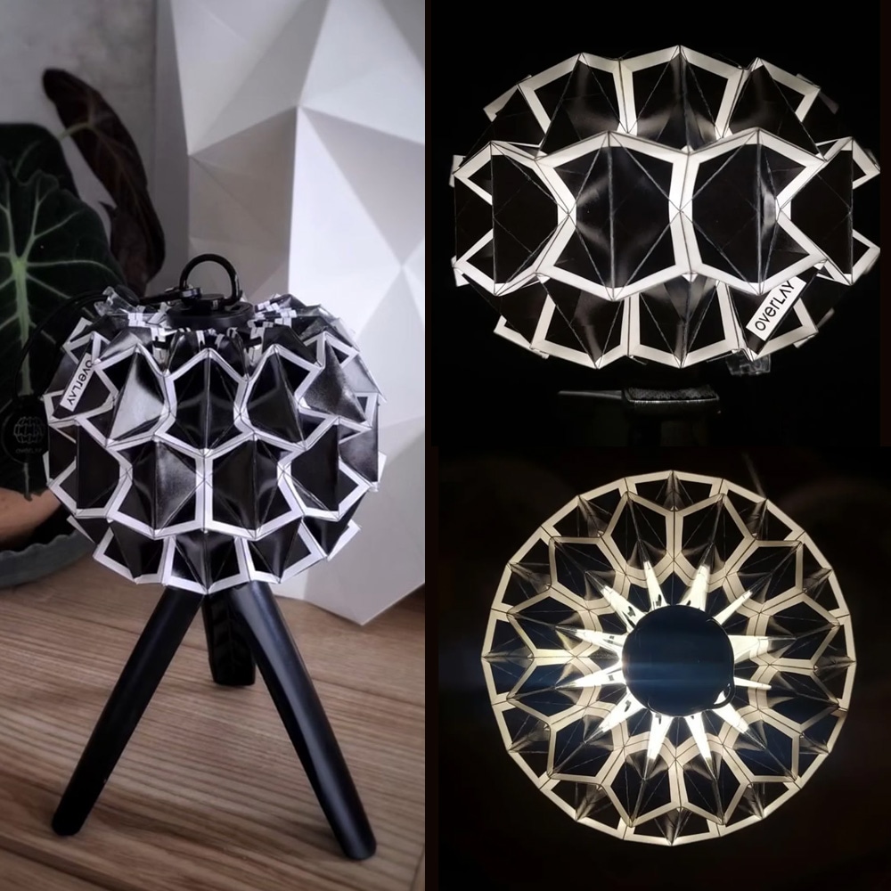 overlay 折り紙ランタンシェード 選べる4色 専用ケース付き 折りたたみ