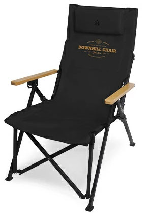 【KZM正規代理店】KZM OUTDOOR カズミアウトドア ダウンヒルチェア リクライニング 椅子 軽量 折りたたみ キャン ソロ ひじ掛け イス ポケット 収納バッグ キャリーバッグ ソロキャンプ キャンプ用品 防災グッズ ダウンヒルチェア ブラック