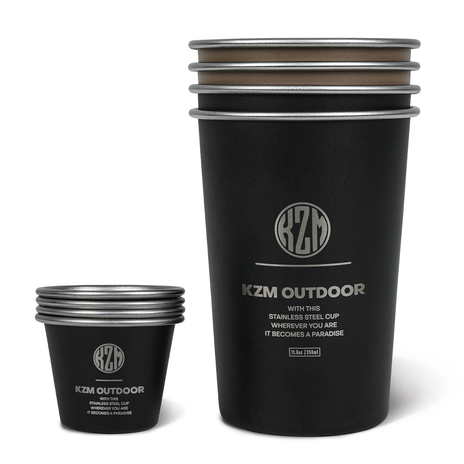 【KZM正規代理店】KZM OUTDOOR カズミアウトドア ワイルドフィールドキャンプカップ8P セット ステンレス カップセット 家族 キャンプ おしゃれ 食器 カップ アウトドア キャンプ用品  フィードステンレスキャンプカップ8P
