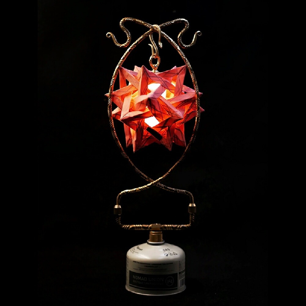 MOUNTAIN SOUL 山魂 ブラスツイストアークエアタンクデスクトップライトスタンド多機能ダブルヘッドコンビネーションライトスタンド