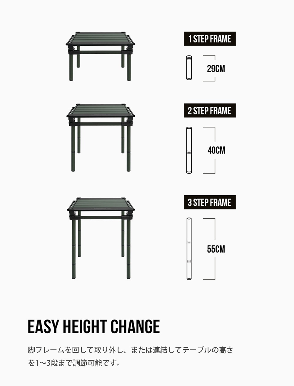 【KZM正規代理店】KZM OUTDOOR カズミアウトドア フィールドトップストーブテーブル オリーブカーキ 折りたたみ 3段階 コンパクト 収納 アウトドア キャンプ 収納袋 便利 イベント 夏 フェス レジャー 防災 避難用 収納バッグ