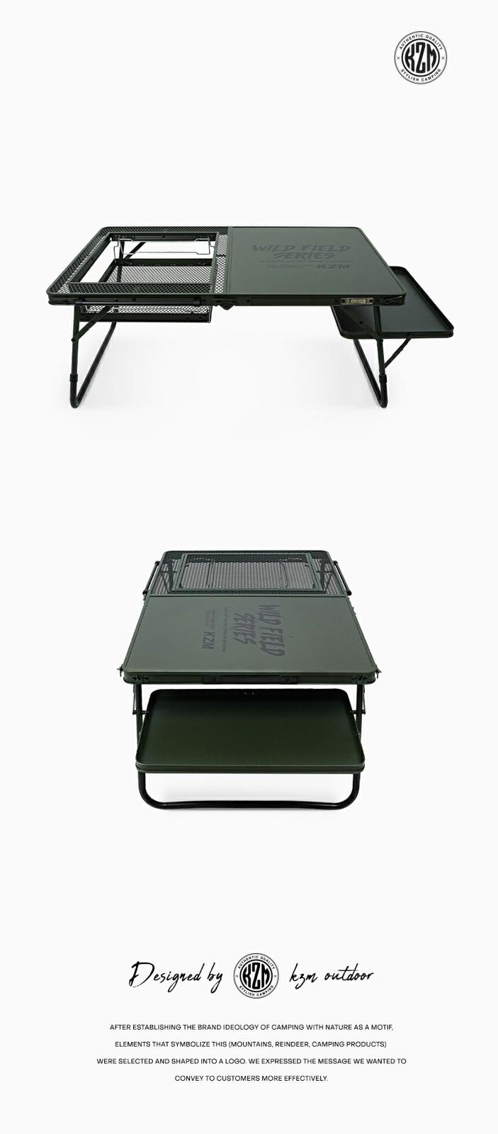 【KZM正規代理店】KZM OUTDOOR KZM アウトドア ワイルドフィールドローBBQテーブル 折りたたみ BBQ コンパクト 収納  アウトドア キャンプ 収納袋 オリーブカーキ 便利 フェス レジャー 防災 避難用 収納バッグ テーブル 机 キャリーバッグ 持ち運び k23t3u06