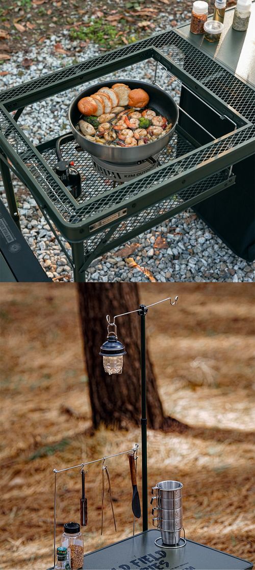 【KZM正規代理店】KZM OUTDOOR KZM アウトドア ワイルドフィールドキャビネットキッチンテーブル 折りたたみ  コンパクト 収納  アウトドア キャンプ 収納袋 オリーブカーキ 便利 イベント 夏 フェス レジャー 防災 避難用 k23t3u08