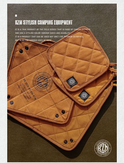 【KZM正規代理店】KZM OUTDOOR カズミアウトドア キャンバスフィールドキャンプトレイセット キャンプ キャンプグッズ バーベキュー用品 アウトドア製品 スナップ式 ポケットトング ミトン キャンプ用品 防水 ソロキャンプ 屋内外 旅行 k23t3z03