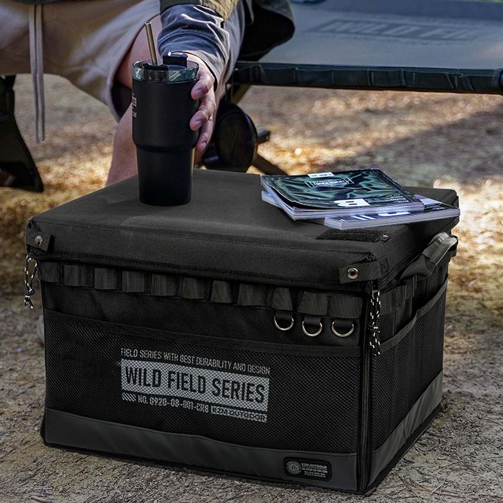 【KZM公式ストア】KZM OUTDOOR カズミ アウトドア ジャパン フィールド キャビネット ボックス フロントオープン 折り畳み式 オルベスターHD バッグ キャンプバッグ テーブル 丈夫 仕切り付き キャンプグッズ キャンプ用品 kzm
