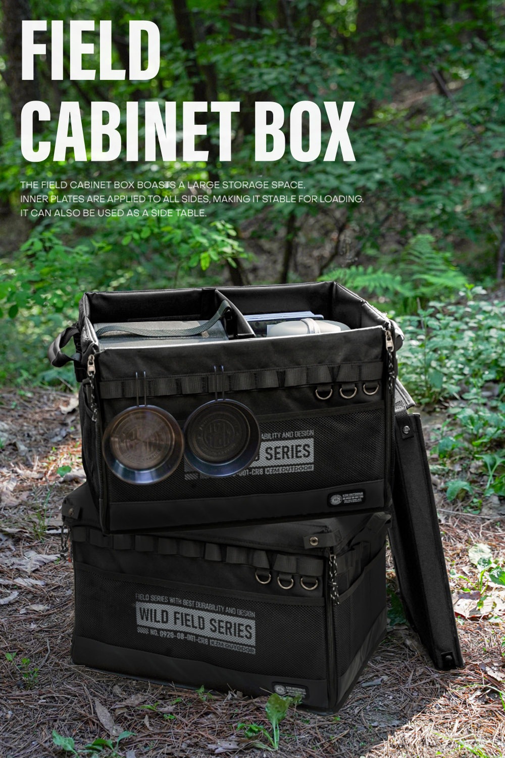 【KZM公式ストア】KZM OUTDOOR カズミ アウトドア ジャパン フィールド キャビネット ボックス フロントオープン 折り畳み式 オルベスターHD バッグ キャンプバッグ テーブル 丈夫 仕切り付き キャンプグッズ キャンプ用品 kzm