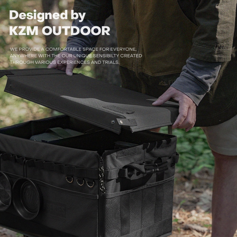 【KZM公式ストア】KZM OUTDOOR カズミ アウトドア ジャパン フィールド キャビネット ボックス フロントオープン 折り畳み式 オルベスターHD バッグ キャンプバッグ テーブル 丈夫 仕切り付き キャンプグッズ キャンプ用品 kzm